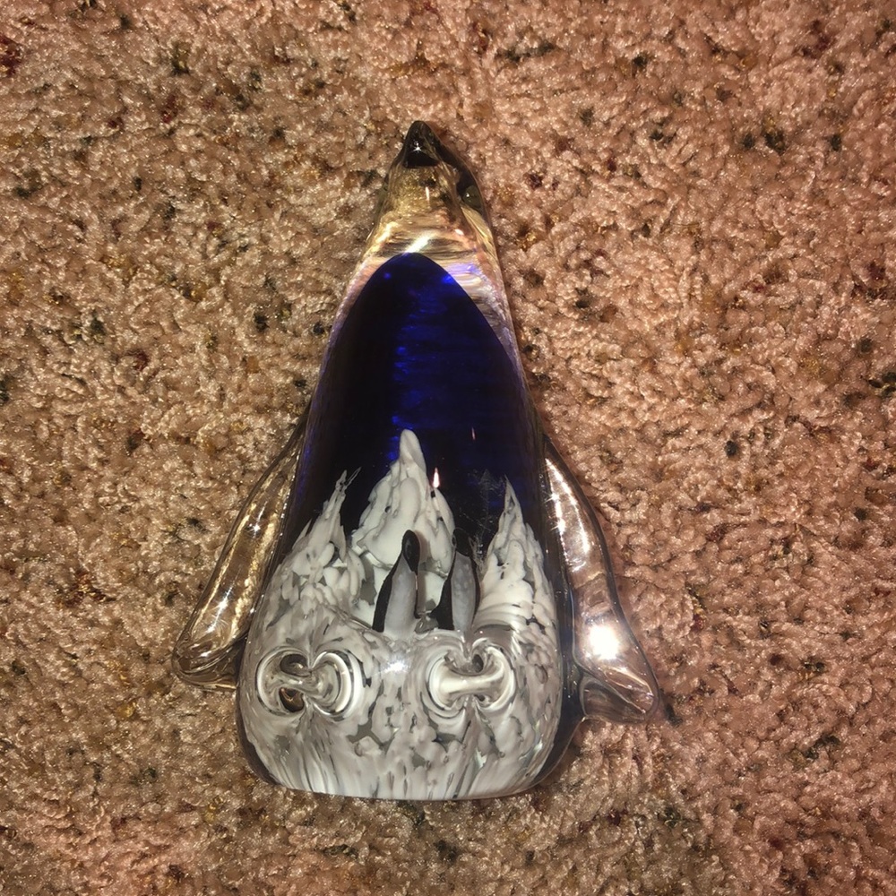 Penguin glass paper weight